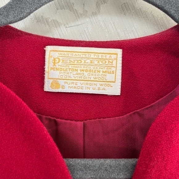 Vintage Pendleton Red Virgin Wool Blazer Jacket Size 14 - Picture 3 of 6